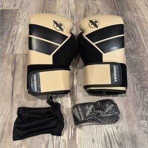 Hayabusa Black and Cream ADULT Boxing Gloves